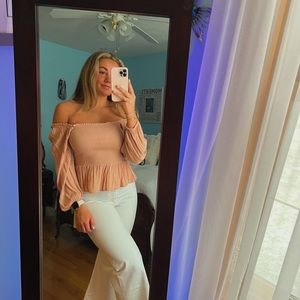American Eagle off the shoulder puff sleeve top!